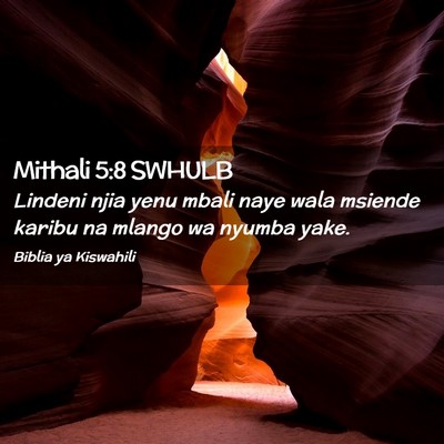 Picture 02 - Mithali 5:8 SWHULB - Lindeni njia yenu mbali naye wala msiende karibu - Bible Verse Picture