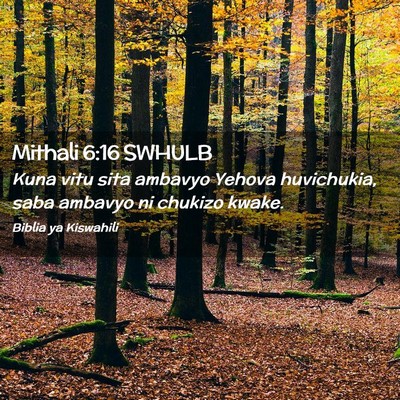 Picture 02 - Mithali 6:16 SWHULB - Kuna vitu sita ambavyo Yehova huvichukia, saba - Bible Verse Picture