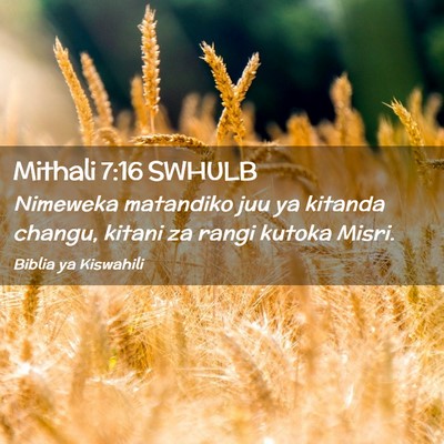 Picture 02 - Mithali 7:16 SWHULB - Nimeweka matandiko juu ya kitanda changu, kitani - Bible Verse Picture