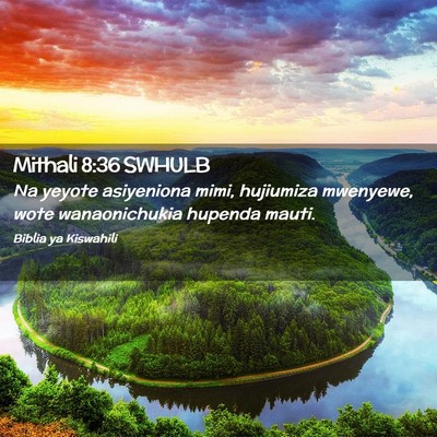 Picture 02 - Mithali 8:36 SWHULB - Na yeyote asiyeniona mimi, hujiumiza mwenyewe, - Bible Verse Picture