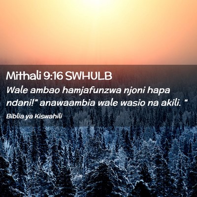 Picture 02 - Mithali 9:16 SWHULB - Wale ambao hamjafunzwa njoni hapa ndani!” - Bible Verse Picture