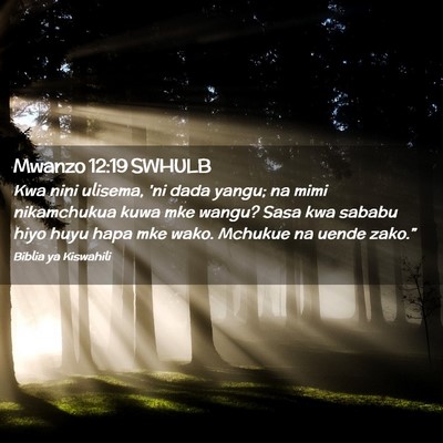 Picture 02 - Mwanzo 12:19 SWHULB - Kwa nini ulisema, 'ni dada yangu; na mimi - Bible Verse Picture