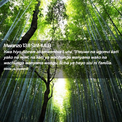 Picture 02 - Mwanzo 13:8 SWHULB - Kwa hiyo Abram akamwambia Lutu, “Pasiwe na - Bible Verse Picture