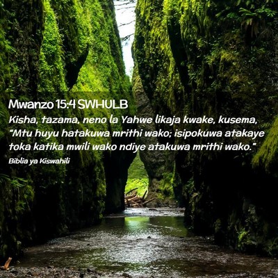 Picture 02 - Mwanzo 15:4 SWHULB - Kisha, tazama, neno la Yahwe likaja kwake, - Bible Verse Picture