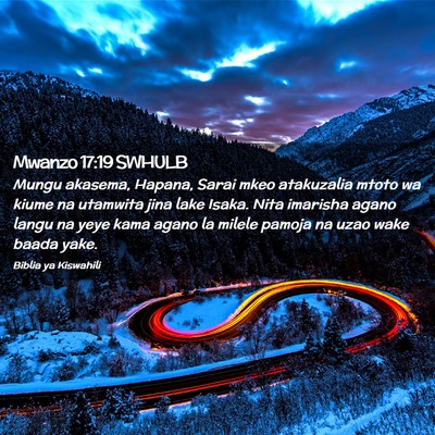 Picture 02 - Mwanzo 17:19 SWHULB - Mungu akasema, Hapana, Sarai mkeo atakuzalia - Bible Verse Picture