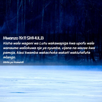 Picture 02 - Mwanzo 19:11 SWHULB - Kisha wale wageni wa Lutu wakawapiga kwa upofu - Bible Verse Picture