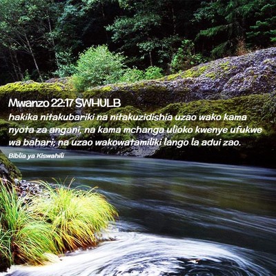 Picture 02 - Mwanzo 22:17 SWHULB - hakika nitakubariki na nitakuzidishia uzao wako - Bible Verse Picture