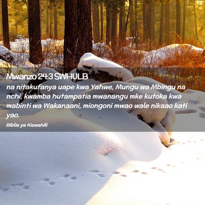 Picture 02 - Mwanzo 24:3 SWHULB - na nitakufanya uape kwa Yahwe, Mungu wa Mbingu na - Bible Verse Picture