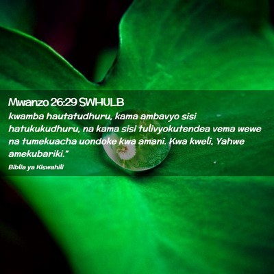 Picture 02 - Mwanzo 26:29 SWHULB - kwamba hautatudhuru, kama ambavyo sisi - Bible Verse Picture