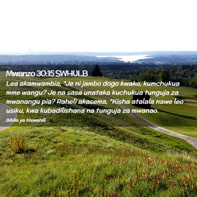 Picture 02 - Mwanzo 30:15 SWHULB - Lea akamwambia, “Je ni jambo dogo kwako, - Bible Verse Picture