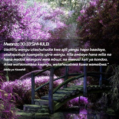 Picture 02 - Mwanzo 30:33 SWHULB - Uadilifu wangu utashuhudia kwa ajili yangu hapo - Bible Verse Picture