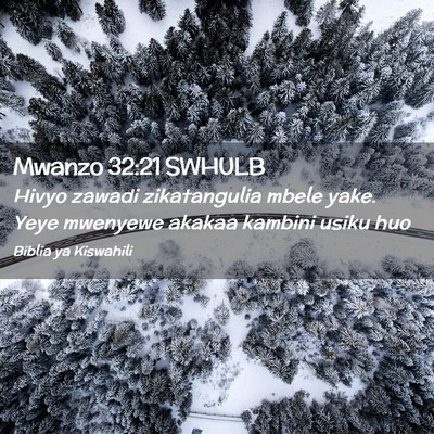 Picture 02 - Mwanzo 32:21 SWHULB - Hivyo zawadi zikatangulia mbele yake. Yeye - Bible Verse Picture