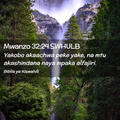 Picture 02 - Mwanzo 32:24 SWHULB - Yakobo akaachwa peke yake, na mtu akashindana - Bible Verse Picture