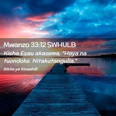 Picture 02 - Mwanzo 33:12 SWHULB - Kisha Esau akasema, “Haya na tuondoke. - Bible Verse Picture