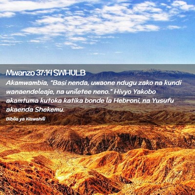 Picture 02 - Mwanzo 37:14 SWHULB - Akamwambia, “Basi nenda, uwaone ndugu zako na - Bible Verse Picture