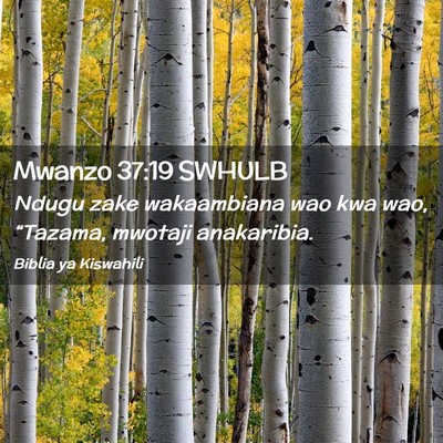 Picture 02 - Mwanzo 37:19 SWHULB - Ndugu zake wakaambiana wao kwa wao, “Tazama, - Bible Verse Picture