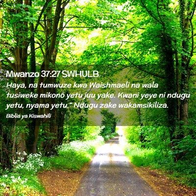 Picture 02 - Mwanzo 37:27 SWHULB - Haya, na tumwuze kwa Waishmaeli na wala tusiweke - Bible Verse Picture