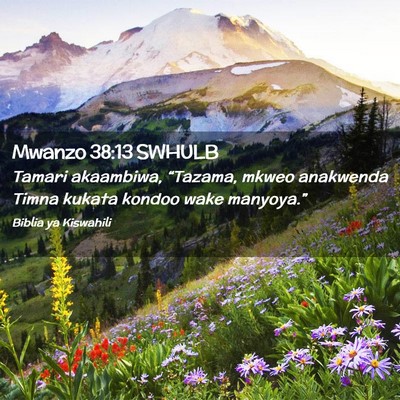 Picture 02 - Mwanzo 38:13 SWHULB - Tamari akaambiwa, “Tazama, mkweo anakwenda - Bible Verse Picture