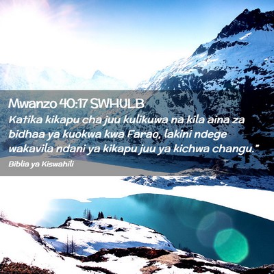 Picture 02 - Mwanzo 40:17 SWHULB - Katika kikapu cha juu kulikuwa na kila aina za - Bible Verse Picture