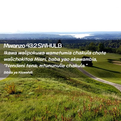 Picture 02 - Mwanzo 43:2 SWHULB - Ikawa walipokuwa wametumia chakula chote - Bible Verse Picture