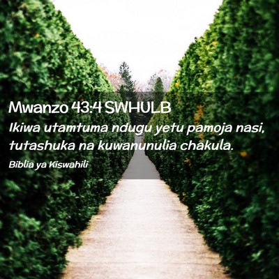 Picture 02 - Mwanzo 43:4 SWHULB - Ikiwa utamtuma ndugu yetu pamoja nasi, tutashuka - Bible Verse Picture