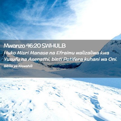 Picture 02 - Mwanzo 46:20 SWHULB - Huko Misri Manase na Efraimu walizaliwa kwa - Bible Verse Picture