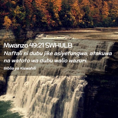 Picture 02 - Mwanzo 49:21 SWHULB - Naftali ni dubu jike asiyefungwa; atakuwa na - Bible Verse Picture