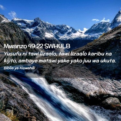 Picture 02 - Mwanzo 49:22 SWHULB - Yusufu ni tawi lizaalo, tawi lizaalo karibu na - Bible Verse Picture