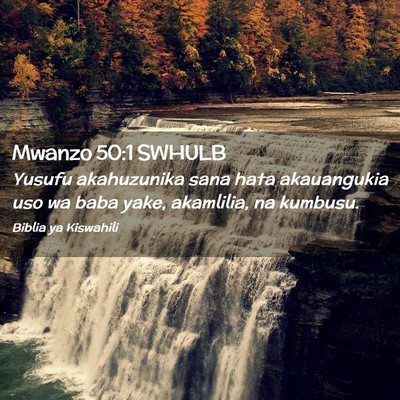 Picture 02 - Mwanzo 50:1 SWHULB - Yusufu akahuzunika sana hata akauangukia uso wa - Bible Verse Picture