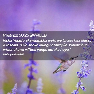 Picture 02 - Mwanzo 50:25 SWHULB - Kisha Yusufu akawaapisha watu wa Israeli kwa - Bible Verse Picture