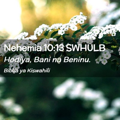 Picture 02 - Nehemia 10:13 SWHULB - Hodiya, Bani na - Bible Verse Picture
