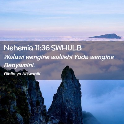 Picture 02 - Nehemia 11:36 SWHULB - Walawi wengine waliishi Yuda wengine - Bible Verse Picture