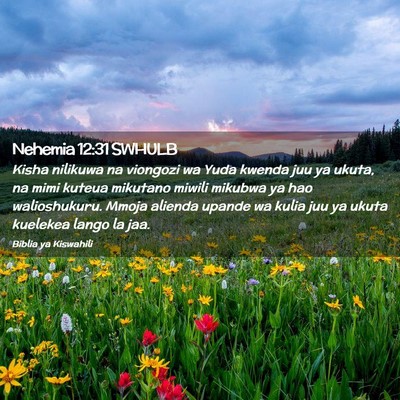 Picture 02 - Nehemia 12:31 SWHULB - Kisha nilikuwa na viongozi wa Yuda kwenda juu ya - Bible Verse Picture