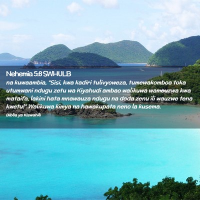 Picture 02 - Nehemia 5:8 SWHULB - na kuwaambia, “Sisi, kwa kadiri tulivyoweza, - Bible Verse Picture