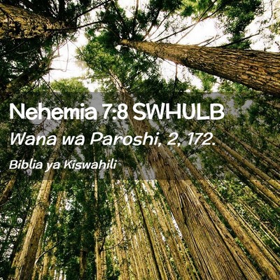 Picture 02 - Nehemia 7:8 SWHULB - Wana wa Paroshi, 2, - Bible Verse Picture