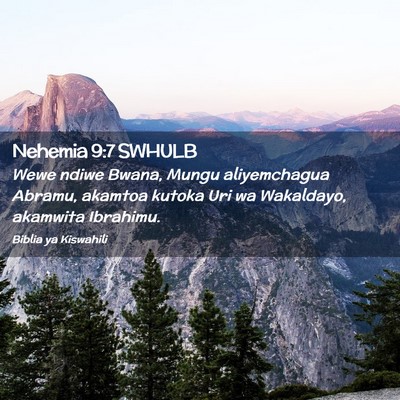 Picture 02 - Nehemia 9:7 SWHULB - Wewe ndiwe Bwana, Mungu aliyemchagua Abramu, - Bible Verse Picture