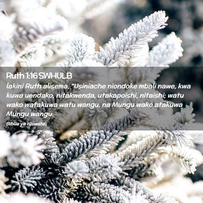 Picture 02 - Ruth 1:16 SWHULB - lakini Ruth alisema, “Usiniache niondoke mbali - Bible Verse Picture