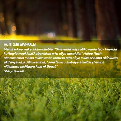 Picture 02 - Ruth 2:19 SWHULB - Mama mkwe wake akamwambia, “Umevunia wapi uliko - Bible Verse Picture
