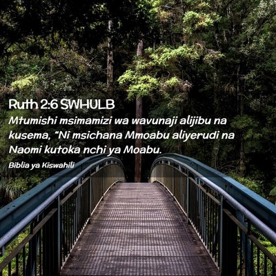 Picture 02 - Ruth 2:6 SWHULB - Mtumishi msimamizi wa wavunaji alijibu na kusema, - Bible Verse Picture