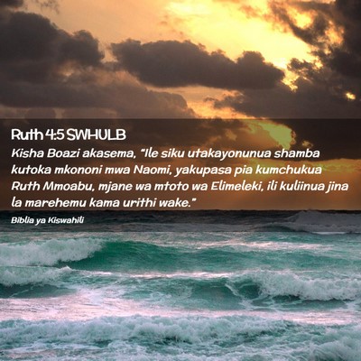 Picture 02 - Ruth 4:5 SWHULB - Kisha Boazi akasema, “Ile siku utakayonunua - Bible Verse Picture