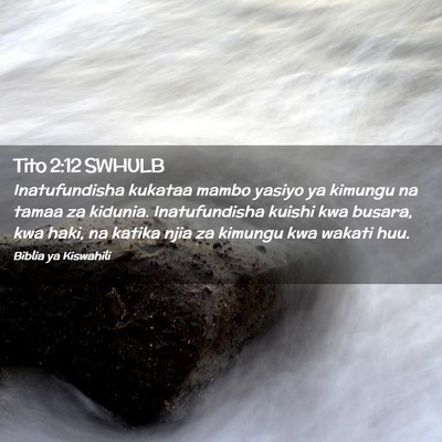 Picture 02 - Tito 2:12 SWHULB - Inatufundisha kukataa mambo yasiyo ya kimungu na - Bible Verse Picture