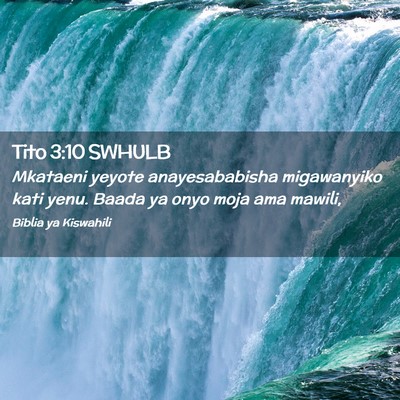 Picture 02 - Tito 3:10 SWHULB - Mkataeni yeyote anayesababisha migawanyiko kati - Bible Verse Picture