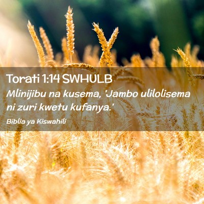 Picture 02 - Torati 1:14 SWHULB - Mlinijibu na kusema, 'Jambo ulilolisema ni zuri - Bible Verse Picture