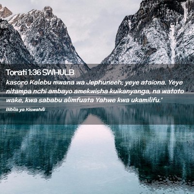 Picture 02 - Torati 1:36 SWHULB - kasoro Kalebu mwana wa Jephuneeh; yeye ataiona. - Bible Verse Picture