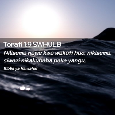 Picture 02 - Torati 1:9 SWHULB - Nilisema nawe kwa wakati huo, nikisema, siwezi - Bible Verse Picture