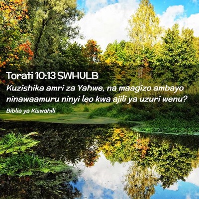 Picture 02 - Torati 10:13 SWHULB - Kuzishika amri za Yahwe, na maagizo ambayo - Bible Verse Picture