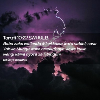 Picture 02 - Torati 10:22 SWHULB - Baba zako walienda Misri kama watu sabini; sasa - Bible Verse Picture