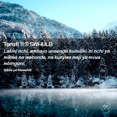 Picture 02 - Torati 11:11 SWHULB - Lakini nchi, ambayo unaenda kuimiliki, ni nchi ya - Bible Verse Picture