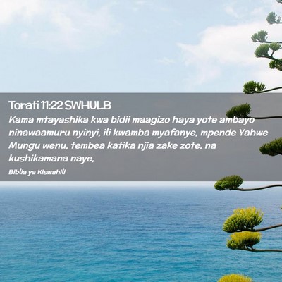 Picture 02 - Torati 11:22 SWHULB - Kama mtayashika kwa bidii maagizo haya yote - Bible Verse Picture