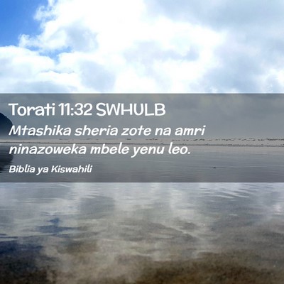 Picture 02 - Torati 11:32 SWHULB - Mtashika sheria zote na amri ninazoweka mbele - Bible Verse Picture